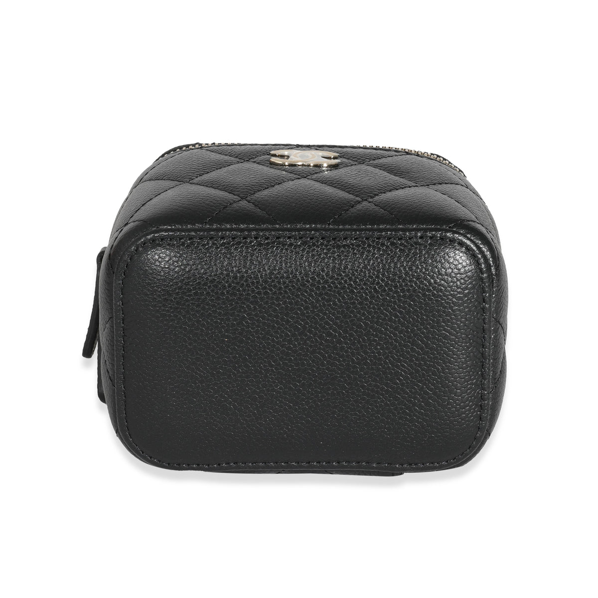 Chanel Black Quilted Caviar CC Link Mini Vanity Case