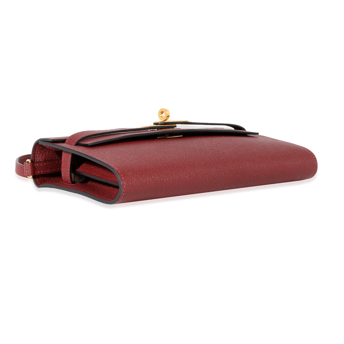 Hermes 35cm Rouge H Chevre Leather Retourne Kelly Bag with, Lot #58100
