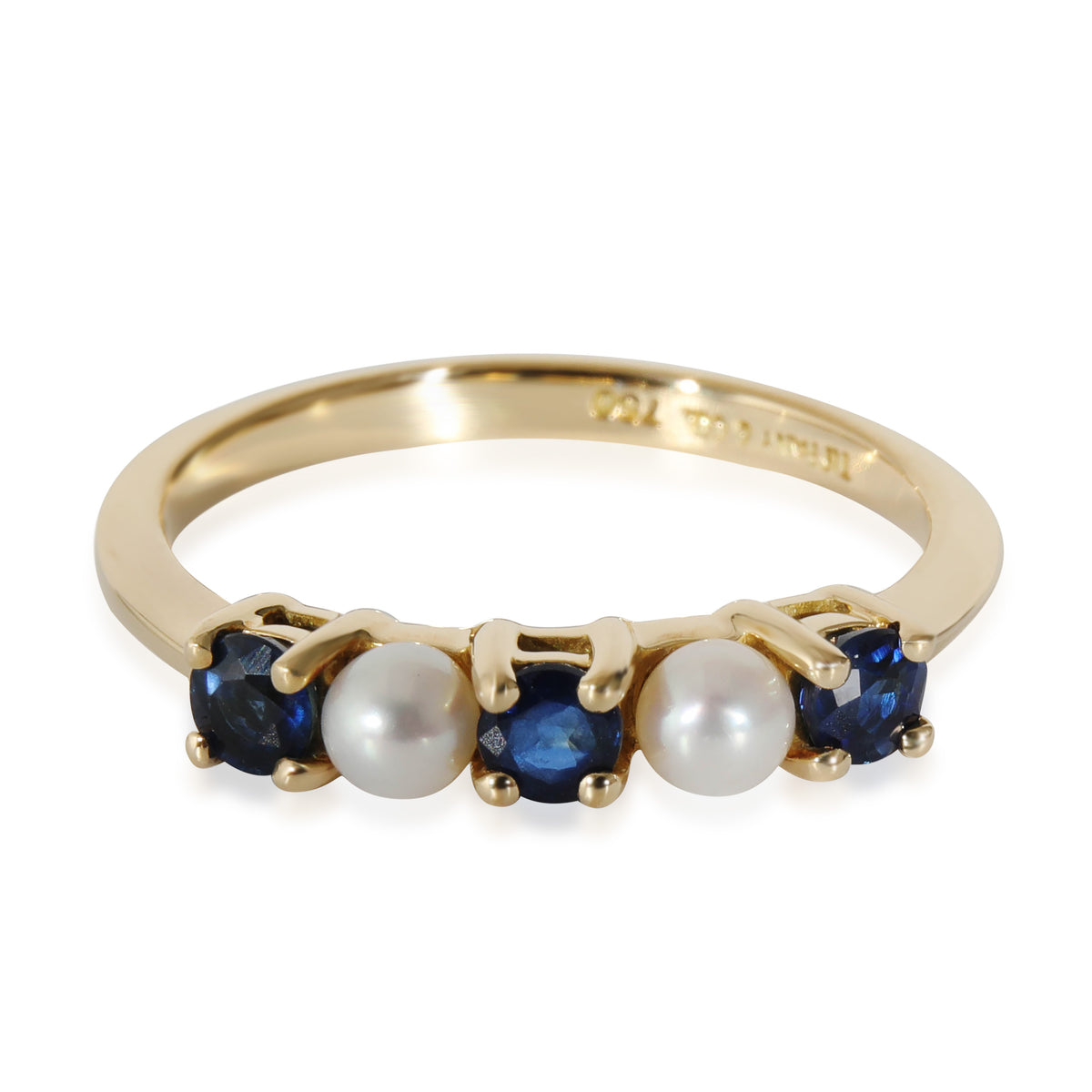Tiffany & Co. Vintage Pearl & Sapphire Band in 18k Yellow Gold