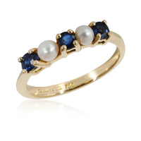Tiffany & Co. Vintage Pearl & Sapphire Band in 18k Yellow Gold