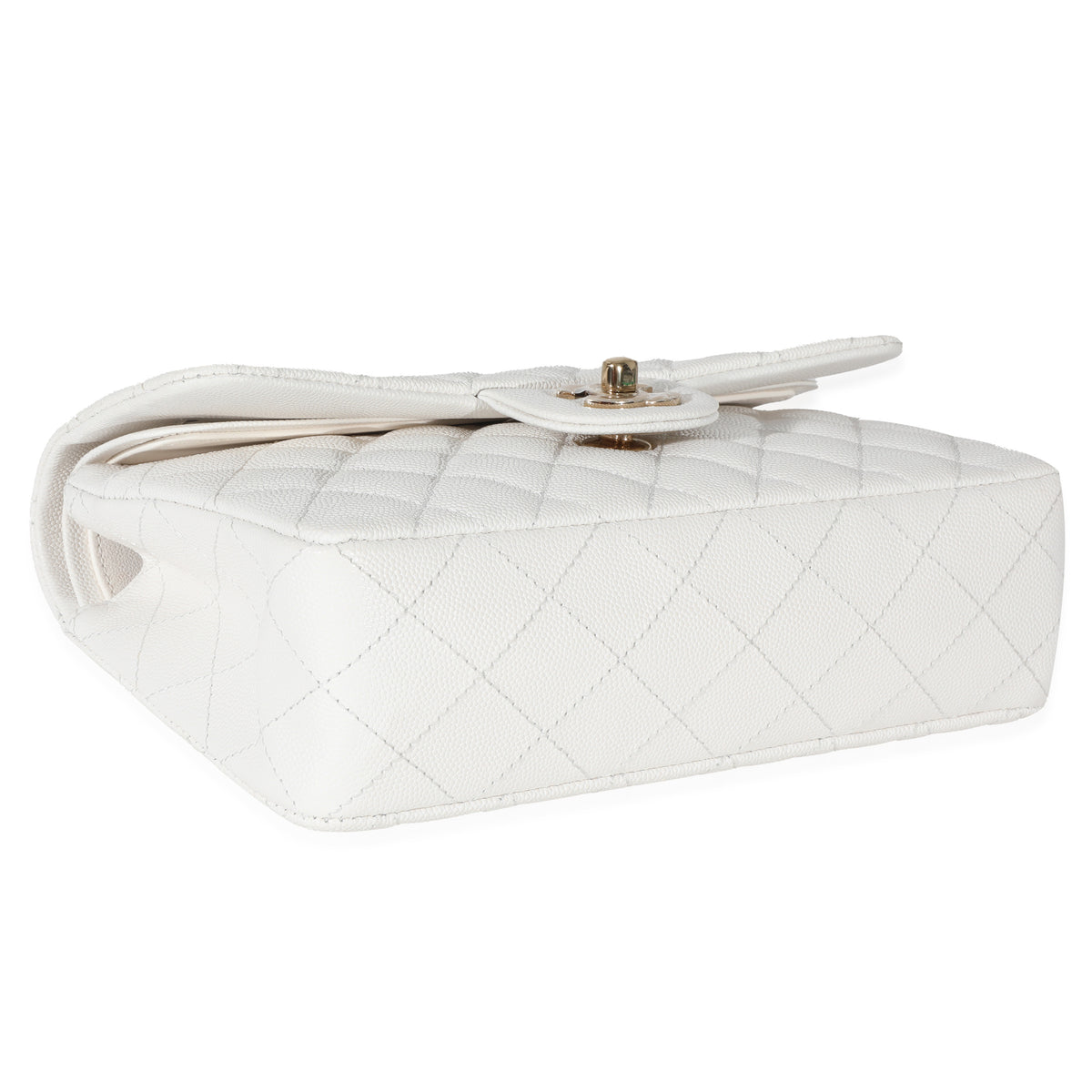 Chanel 23C White Caviar Small Classic Double Flap Bag