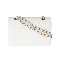 Chanel 23C White Caviar Small Classic Double Flap Bag