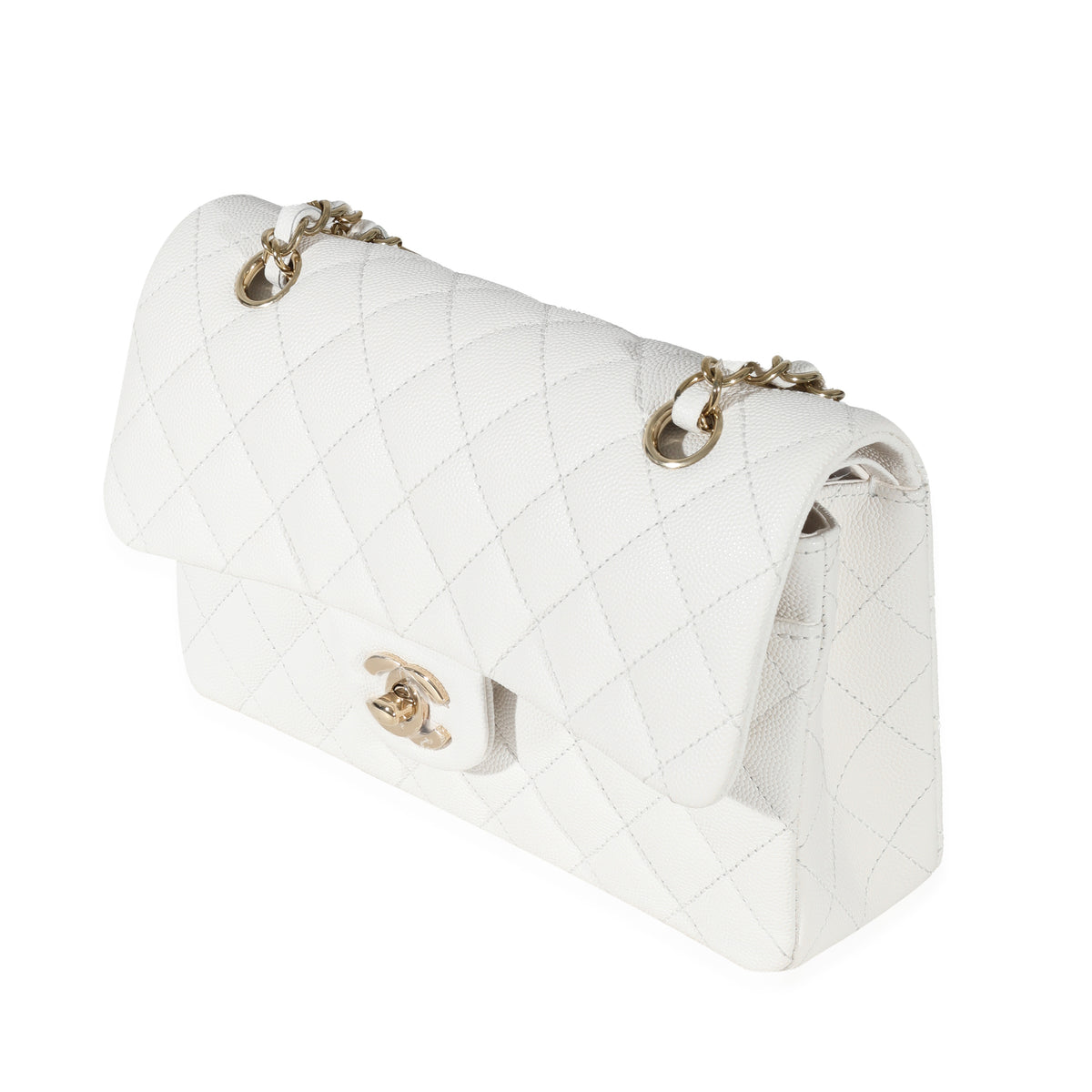 Chanel 23C White Caviar Small Classic Double Flap Bag, myGemma, FR