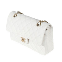 Chanel 23C White Caviar Small Classic Double Flap Bag