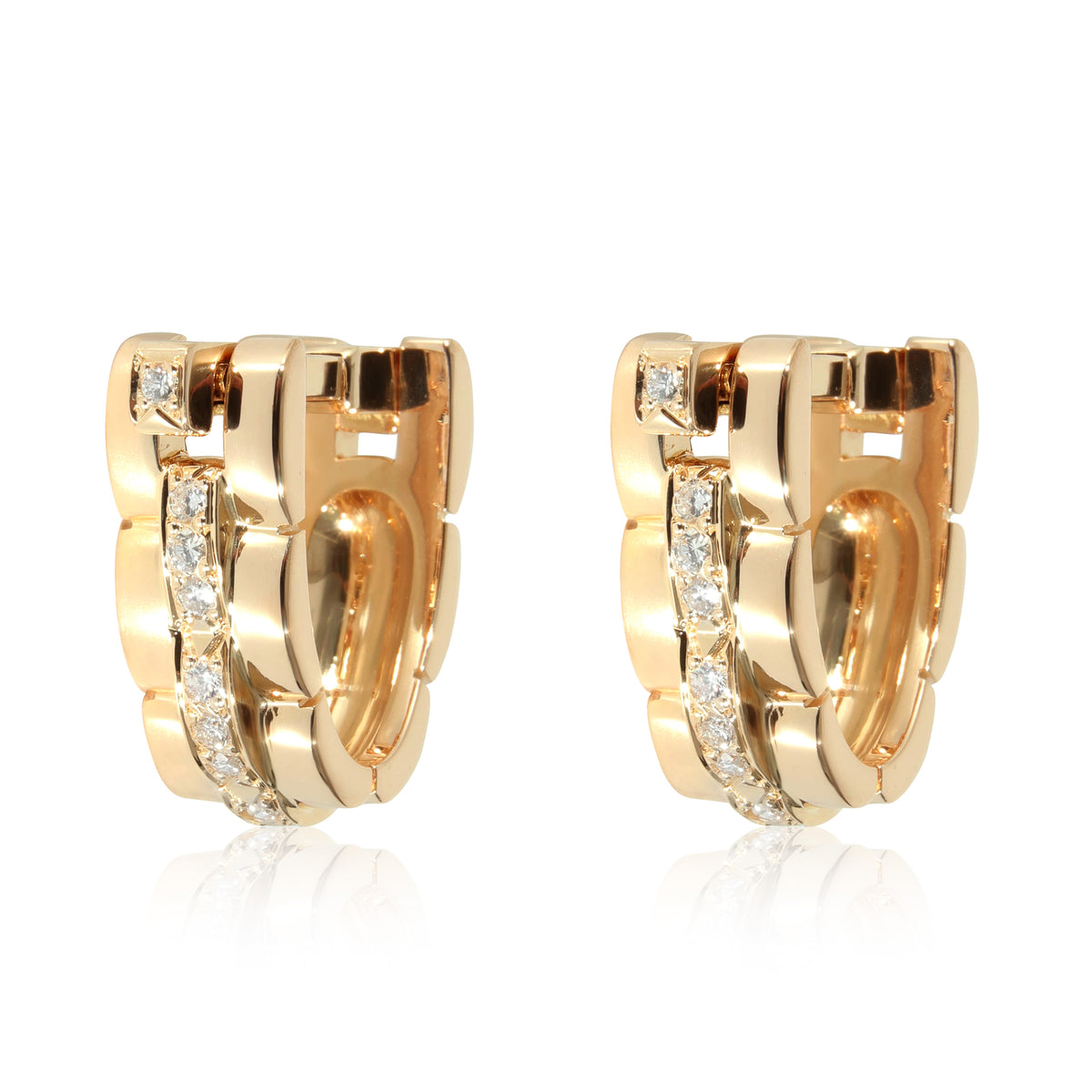 Cartier Maillon Panthere Cufflinks in 18K Yellow Gold 0.35 Ctw