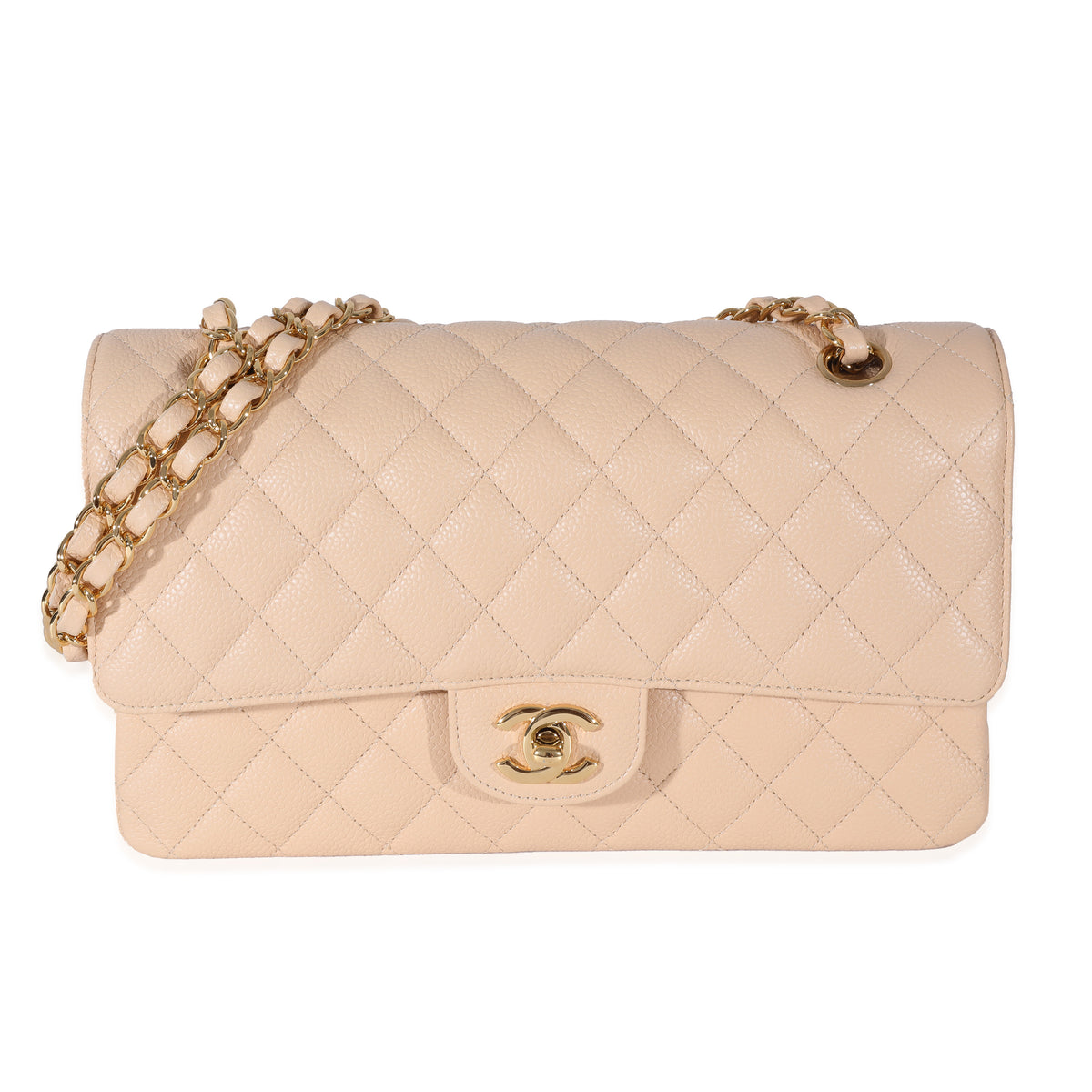 Chanel Beige Caviar Medium Classic Double Flap Bag
