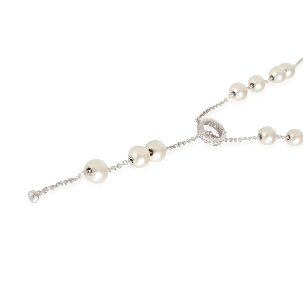 Mikimoto Pearls in Motion Necklace in 18k White Gold 0.2 CTW