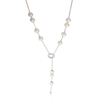 Mikimoto Pearls in Motion Necklace in 18k White Gold 0.2 CTW