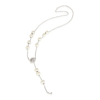 Mikimoto Pearls in Motion Necklace in 18k White Gold 0.2 CTW