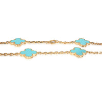 Van Cleef & Arpels Alhambra Vintage Turquoise 10 Station in 18k Yellow Gold