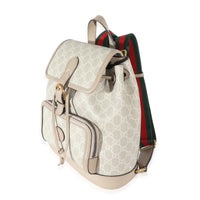 Gucci Beige White GG Supreme Canvas Interlocking G Backpack