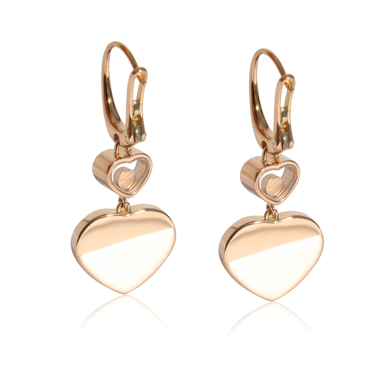 Chopard Happy Hearts Earrings in 18k Rose Gold 0.9 CTW