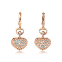 Chopard Happy Hearts Earrings in 18k Rose Gold 0.9 CTW