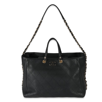 Chanel Black Quilted Bullskin Neo Soft Shopping Tote