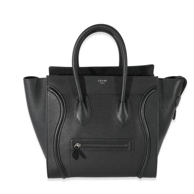 Celine Black Drummed Calfskin Mini Luggage