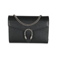 Gucci Black Grained Leather Dionysus Mini Chain Bag