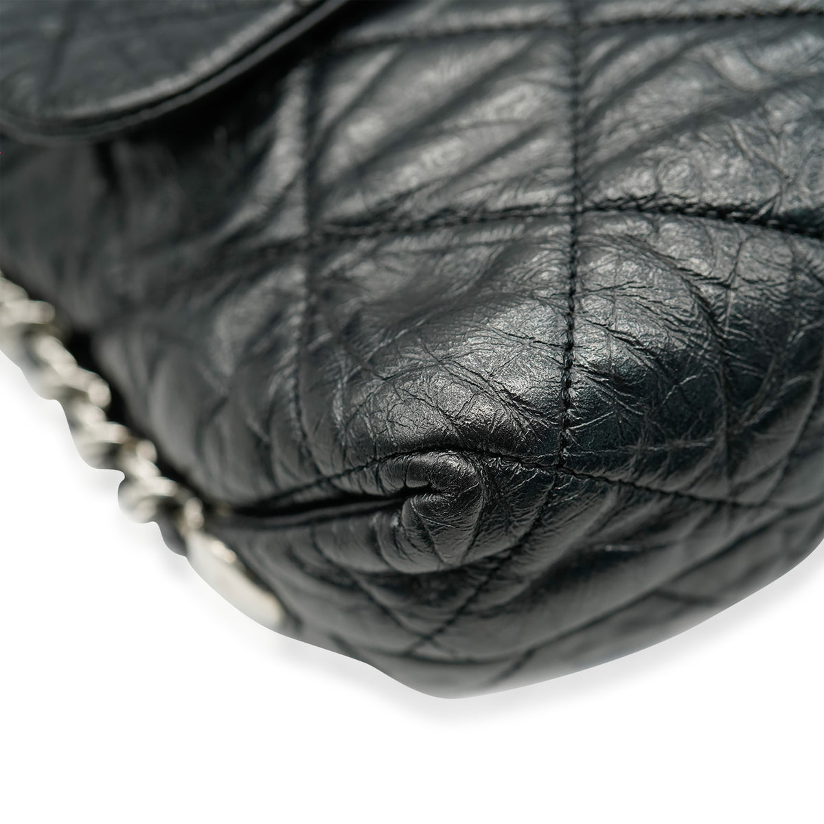 Chanel Black Crackled Aged Calfskin Big Bang Flap Bag