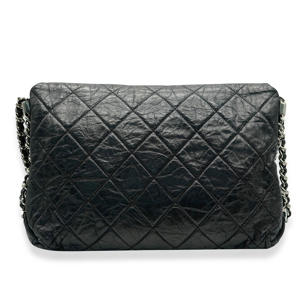 Chanel Black Crackled Aged Calfskin Big Bang Flap Bag