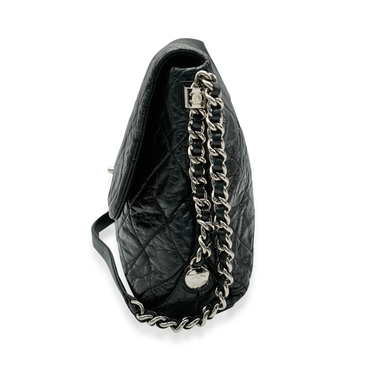 Chanel Black Crackled Aged Calfskin Big Bang Flap Bag