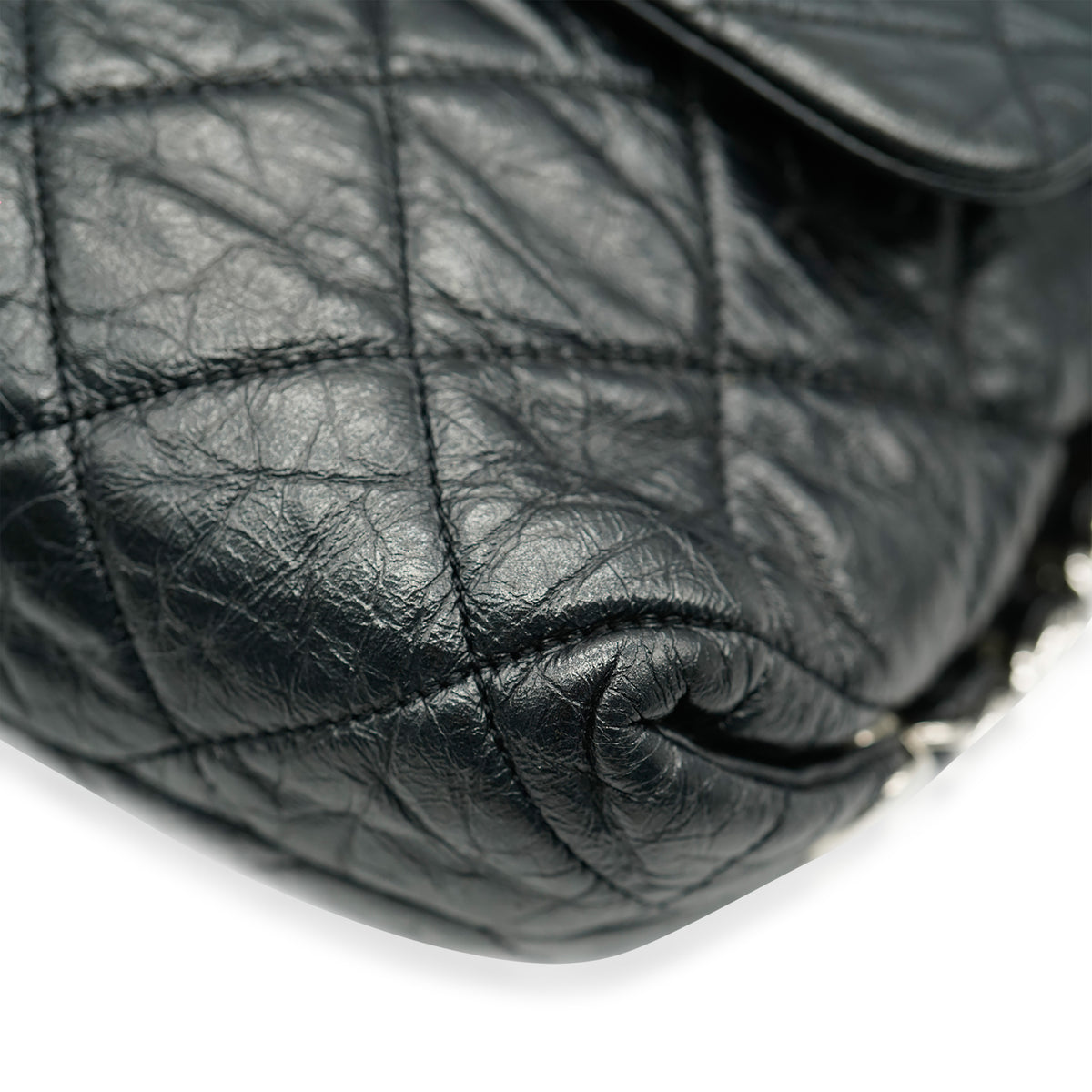 Chanel Black Crackled Aged Calfskin Big Bang Flap Bag