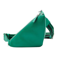 Prada Green Leather Triangle Crossbody Bag