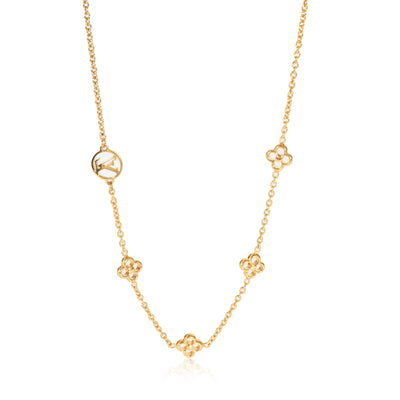 Louis Vuitton Flower Station Gold Tone Necklace