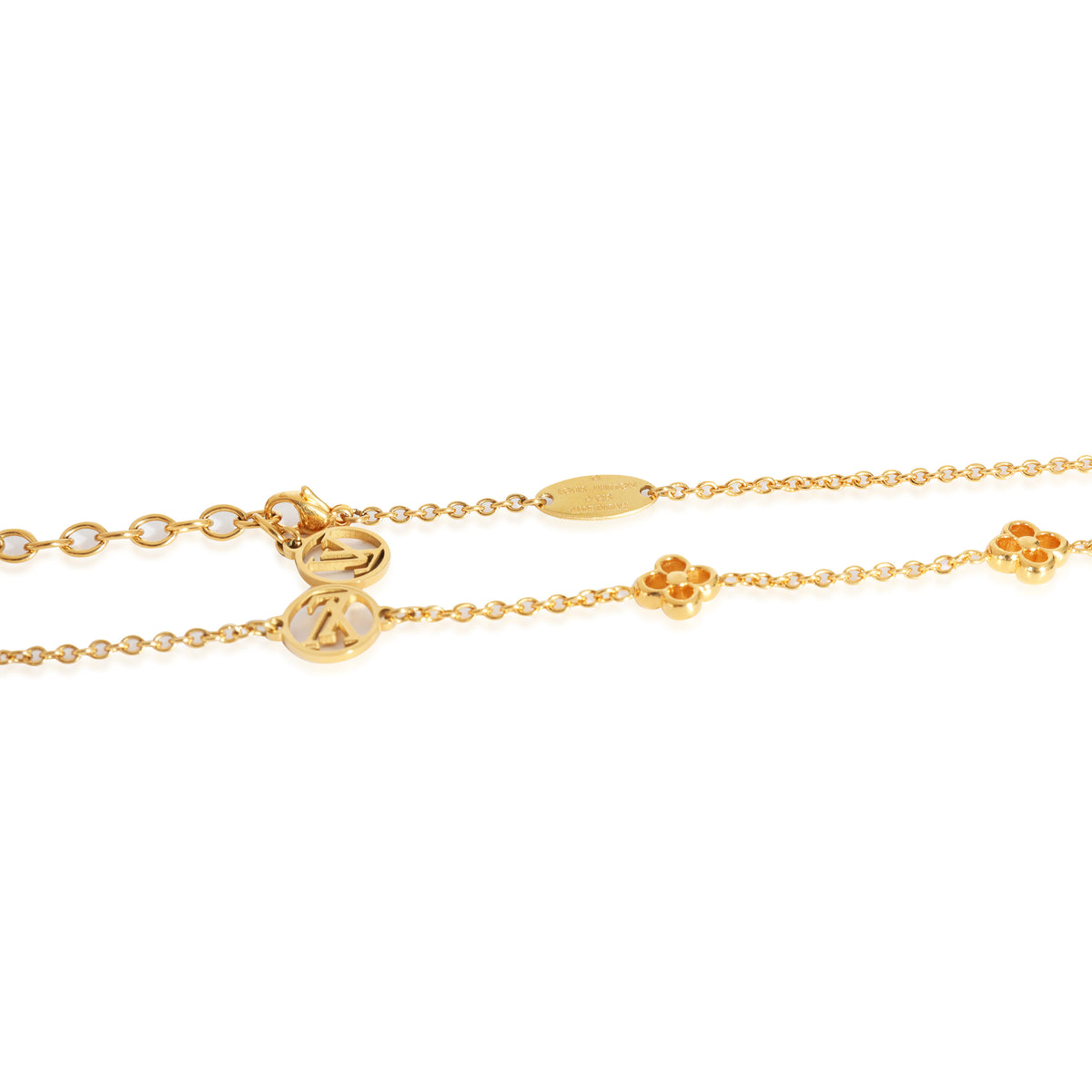 Louis Vuitton Flower Full Gold Tone Station Bracelet