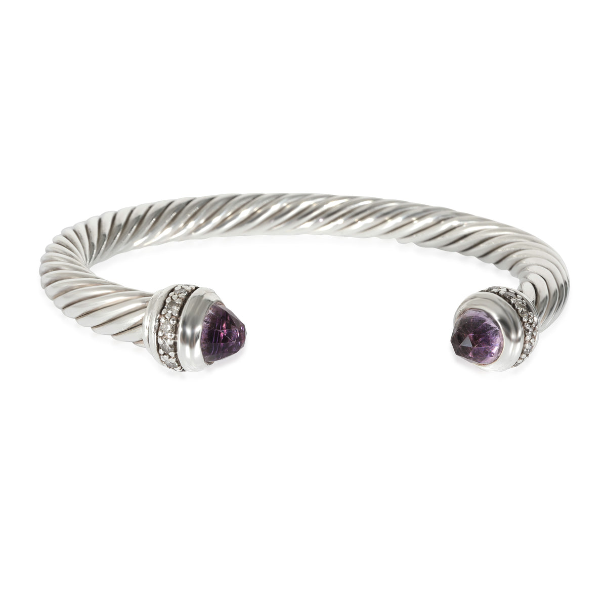 David Yurman Cable Classics Bracelet with Amethyst in Sterling Silver 0.41 CTW