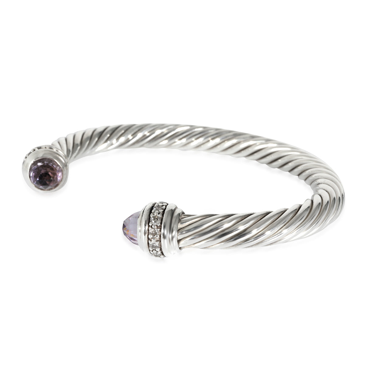 David Yurman Cable Classics Bracelet with Amethyst in Sterling Silver 0.41 CTW