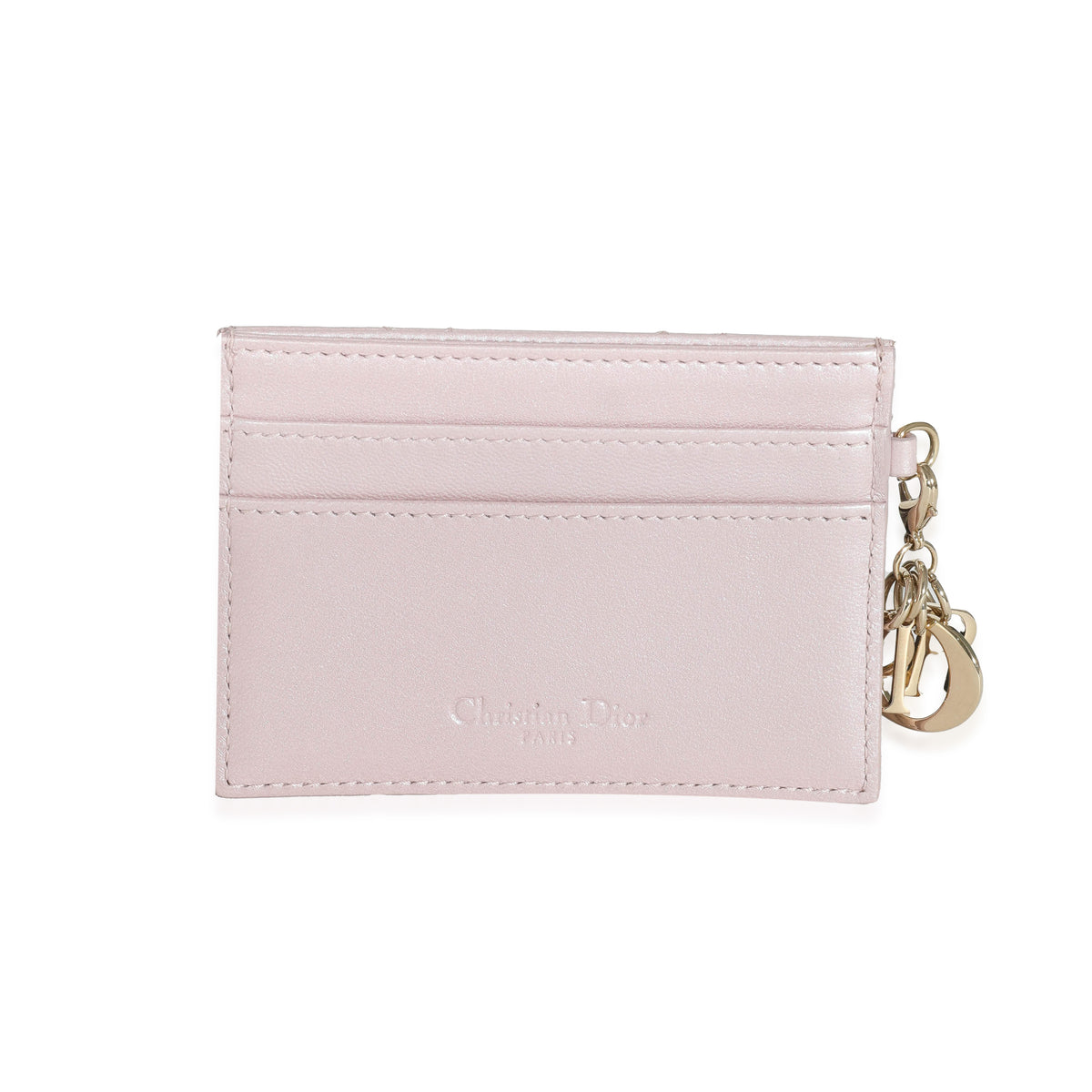 Christian Dior Metallic Pink Lady Dior Card Holder - Main Image