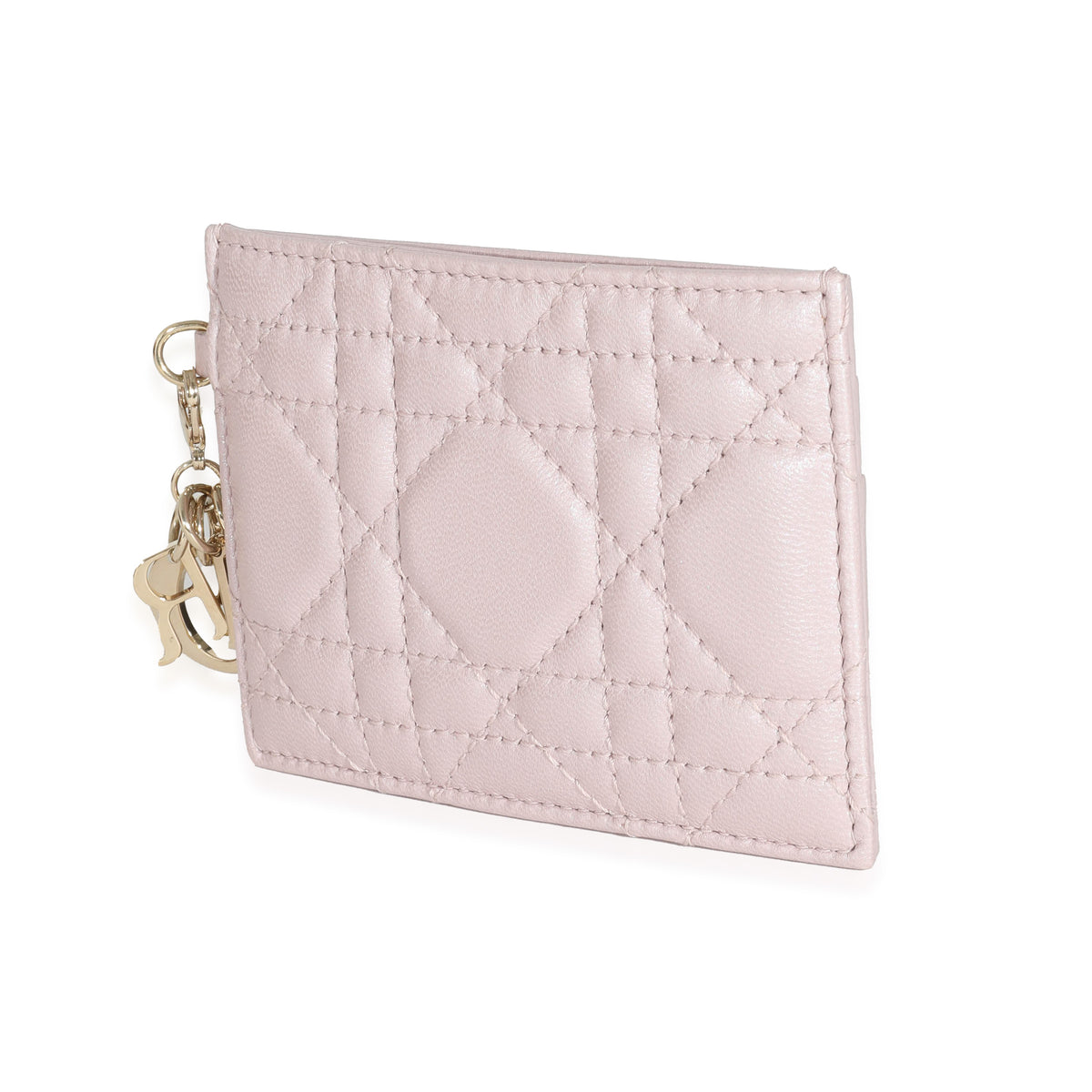 Christian Dior Metallic Pink Lady Dior Card Holder | myGemma | Item #131443
