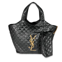 Saint Laurent Black Quilted Lambskin ICare Maxi Shopping Bag