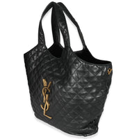 Saint Laurent Black Quilted Lambskin ICare Maxi Shopping Bag