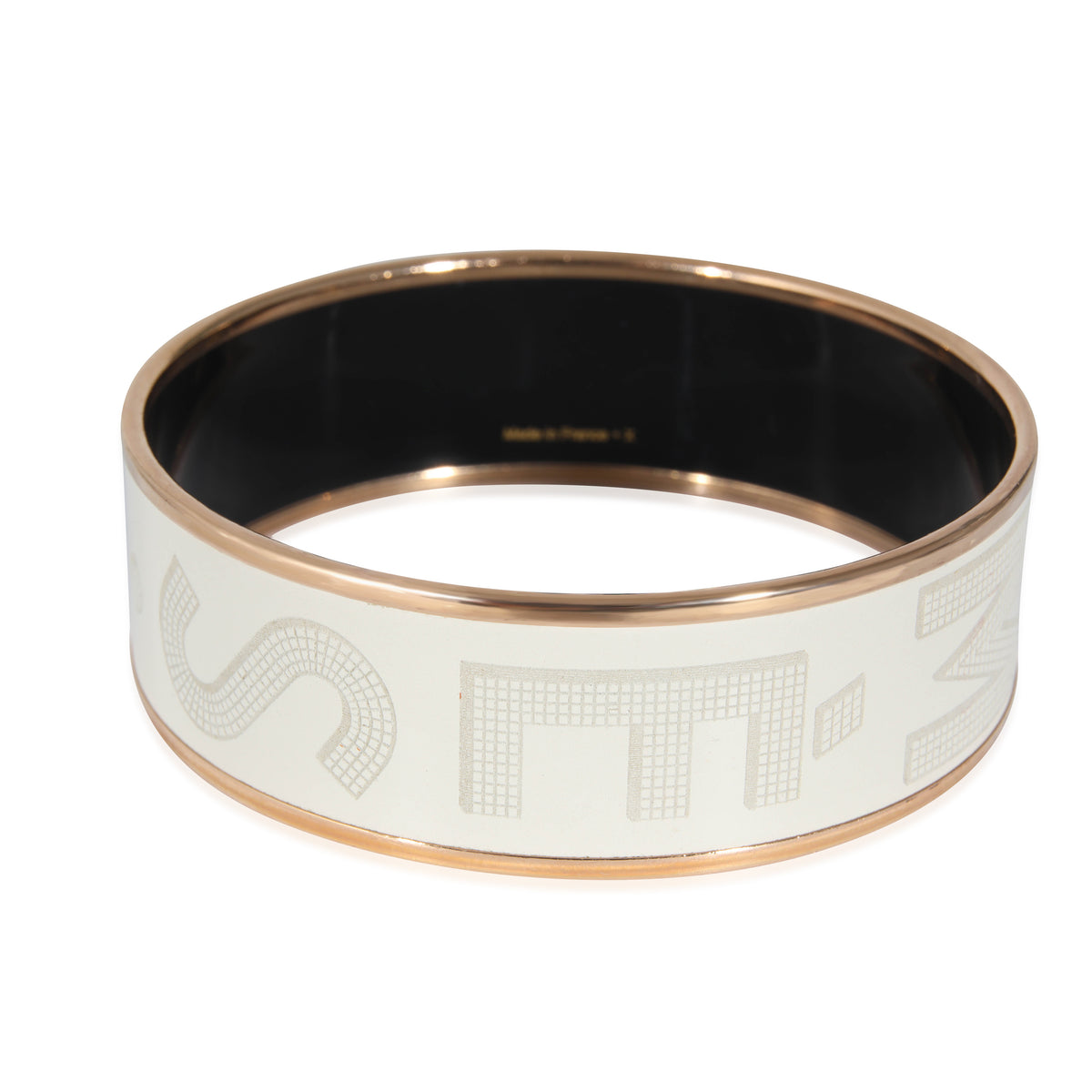 Hermès Enamel Sellier Bracelet in  Gold Plated, Size 62mm