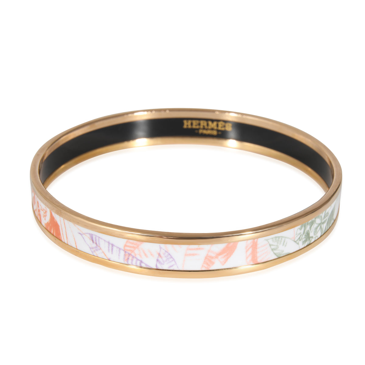 Hermès Narrow  Enamel Bracelet in  Gold Plated, 62mm