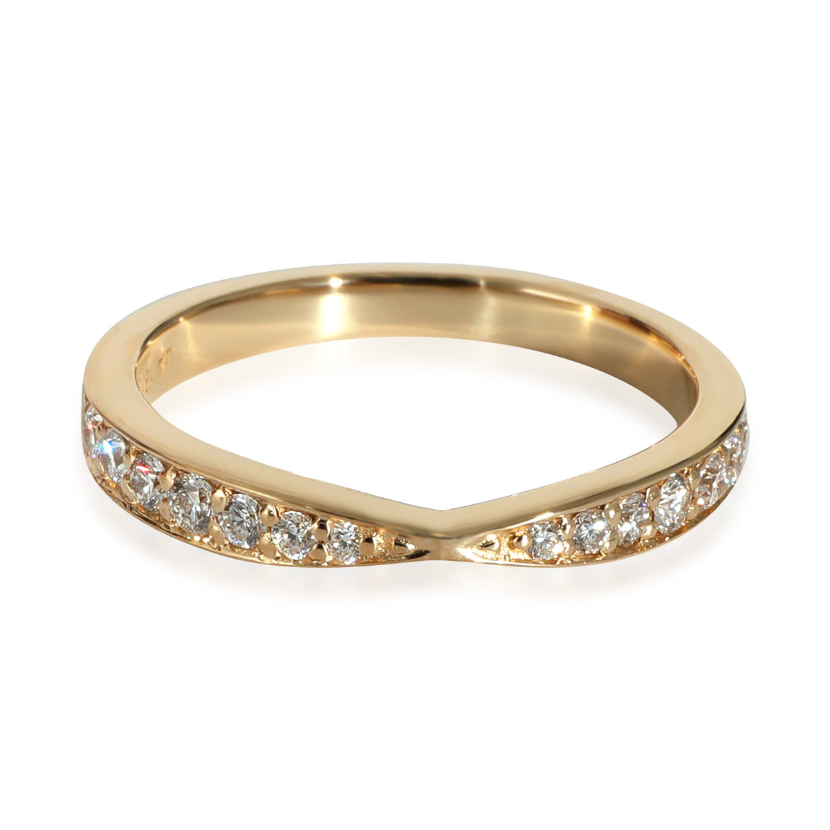 James Allen Tapered Pave Band in 18k Yellow Gold 0.21 CTW