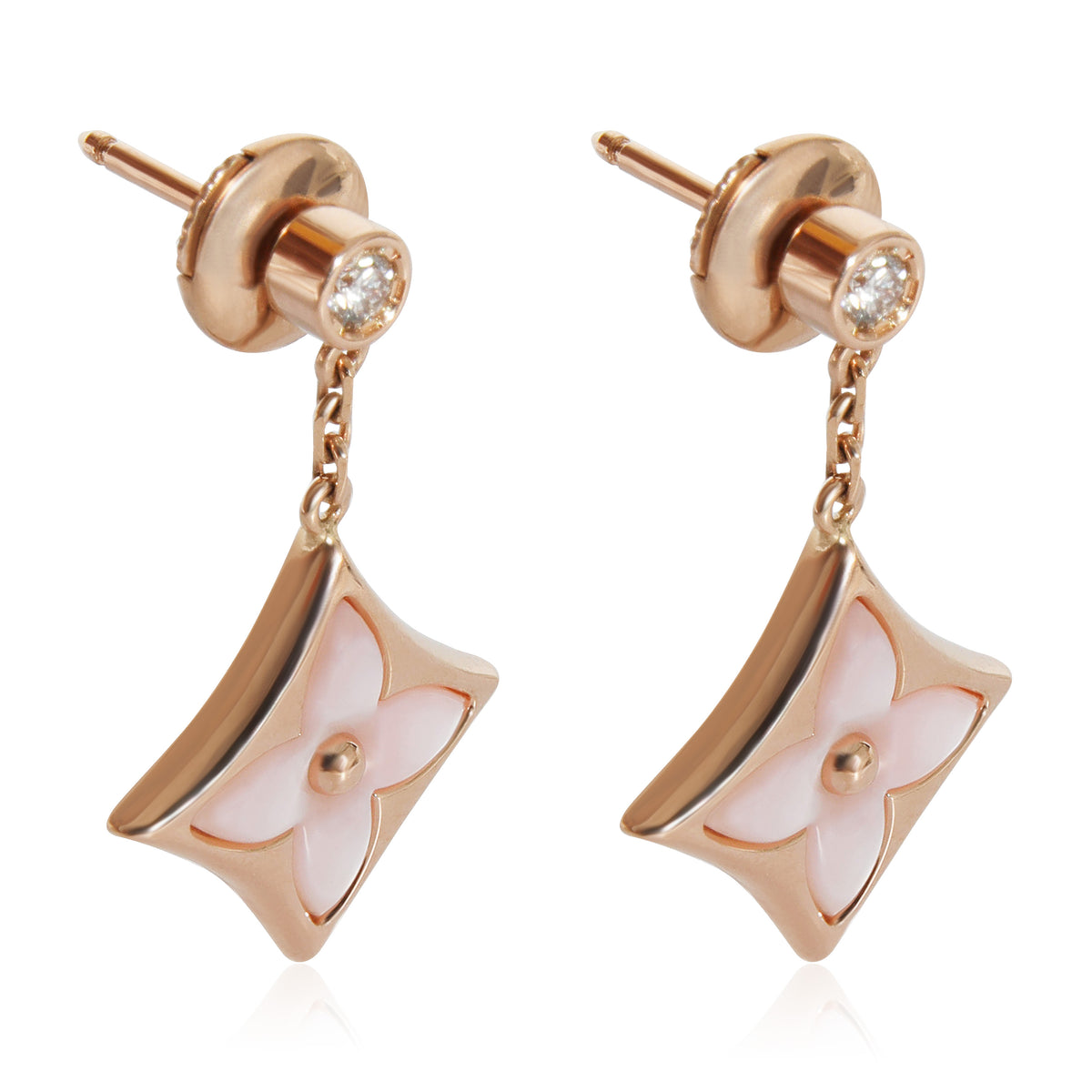 Louis Vuitton Color Blossom BB Star Earrings in 18K  Rose Gold 0.08 CTW