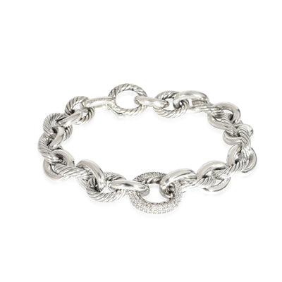 David Yurman Oval Link Chain Collection Bracelet in  Sterling Silver 0.5 CTW