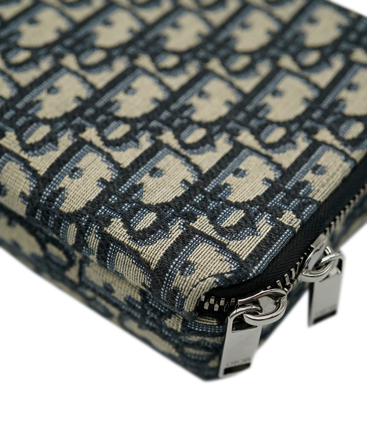 Pouch with Strap Beige and Black Dior Oblique Jacquard