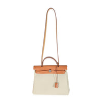 Hermes Herbag Zip 31 Bag Beton Toile Militaire / Natural Sable Leather –  Mightychic