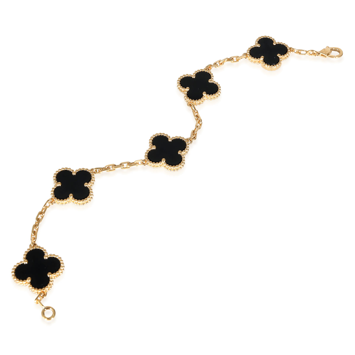 Van Cleef & Arpels Alhambra Onyx Bracelet in 18k Yellow Gold