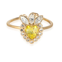 Gucci Brass Heart Yellow Crystal Ring