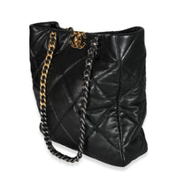 Chanel Black Lambskin Quilted Chanel 19 Shopping Bag