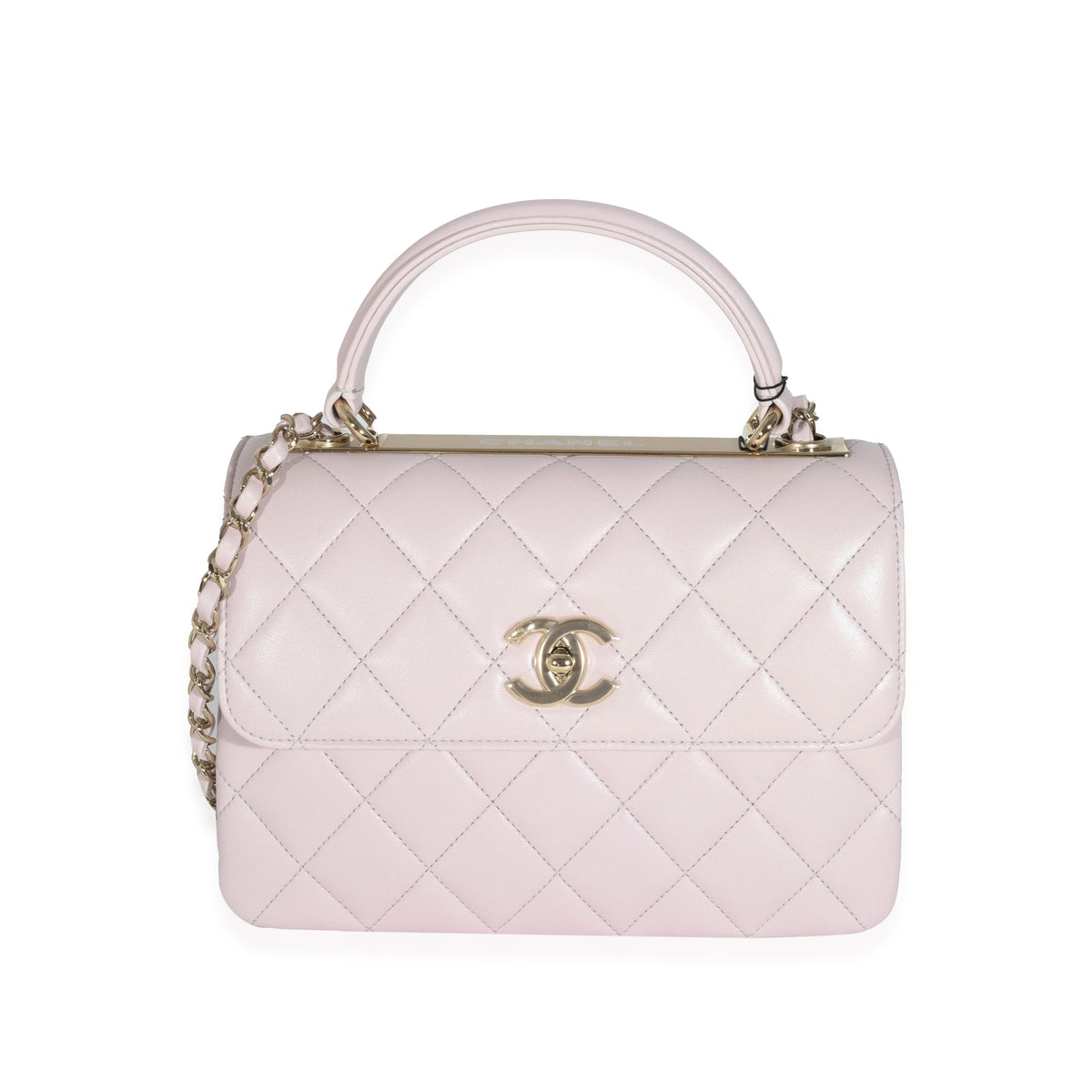 Chanel Pink Quilted Lambskin Small Trendy CC Top Handle Flap Bag