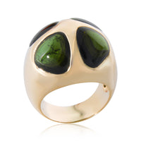 Pomellato Iconica Green Tourmaline Cocktail Ring in 18k Yellow Gold