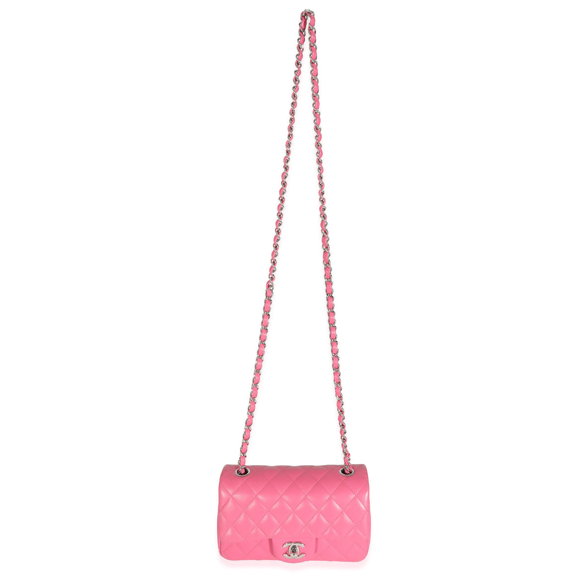 Chanel Pink Lambskin Classic Mini Rectangular Flap Bag