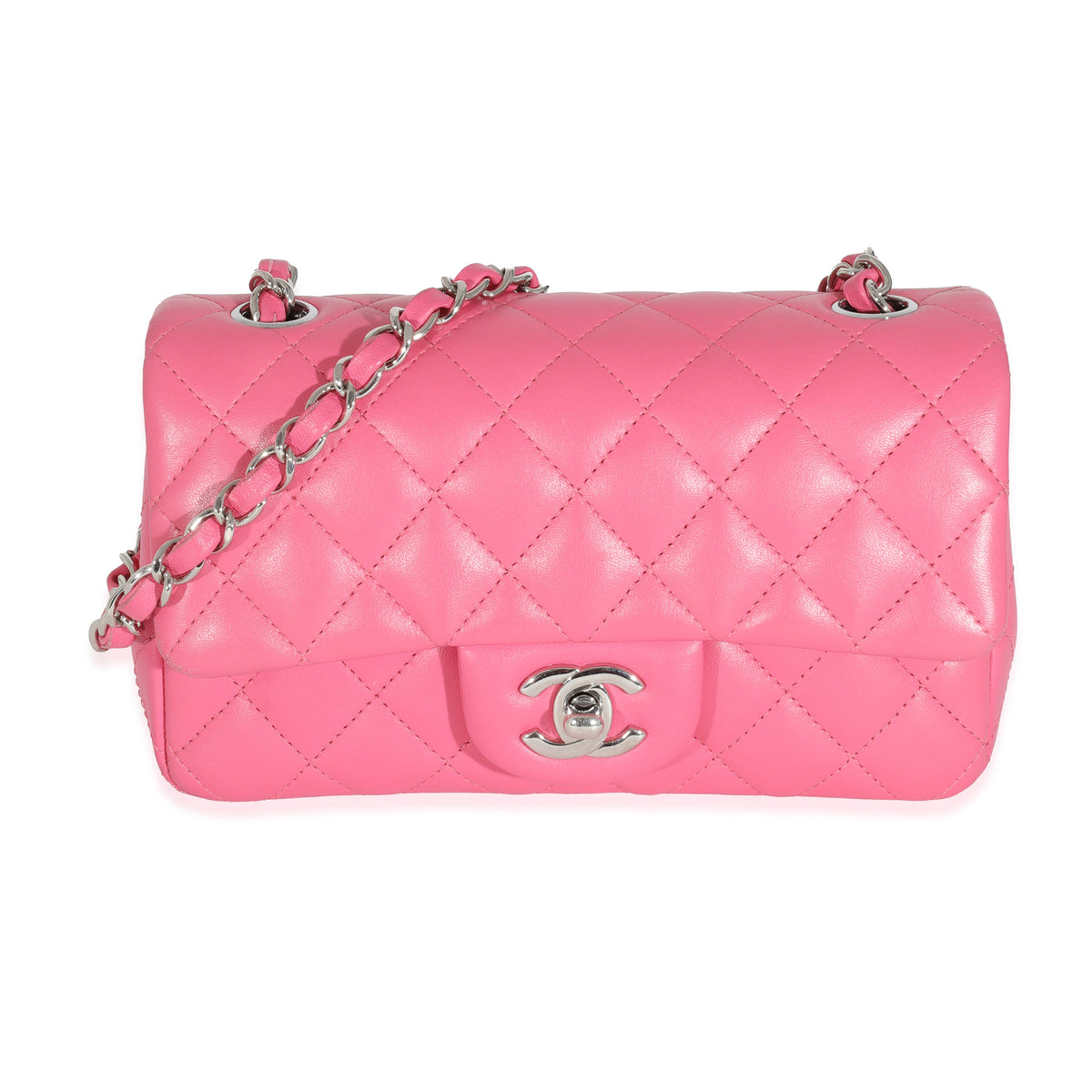 Chanel Pink Lambskin Classic Mini Rectangular Flap Bag myGemma