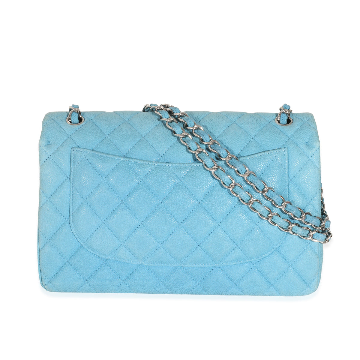Chanel Blue Matte Quilted Caviar Jumbo Classic Double Flap Bag, myGemma, SG
