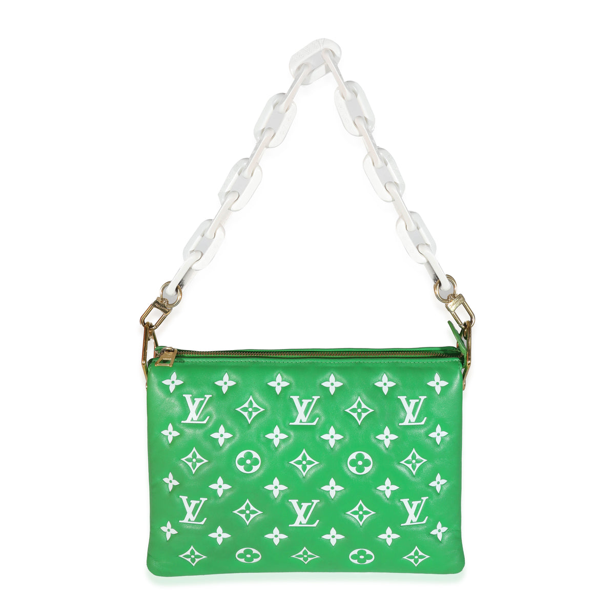 Louis Vuitton Coussin PM Monogram Bag Glossy Calfskin In Green