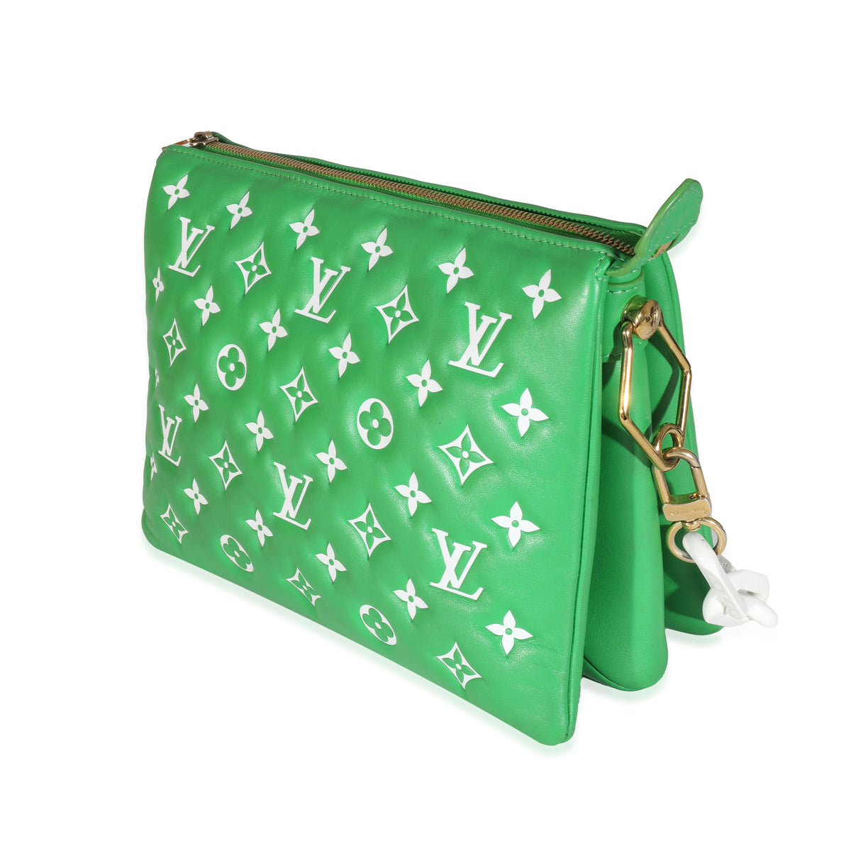 Louis Vuitton Coussin PM Green/Black in Patent Calfskin Leather